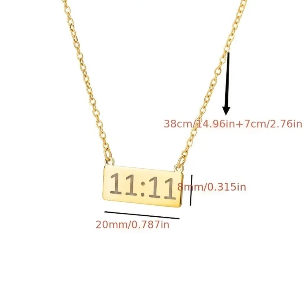 Vintage 11:11 Angel Number Necklace. Stainless Steel Gold Plated Necklace. 🪽 - Picture 2 of 3